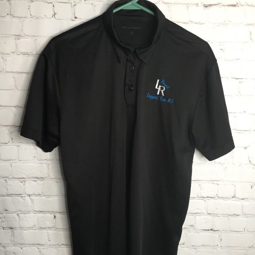 Port‎ Authority Men's Black Short Sleeve Golf Polo Shirt Size M